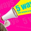 5 Ways Your Website is Killing Your Brand | Image of Doc Brown Shouting Through a Megaphone