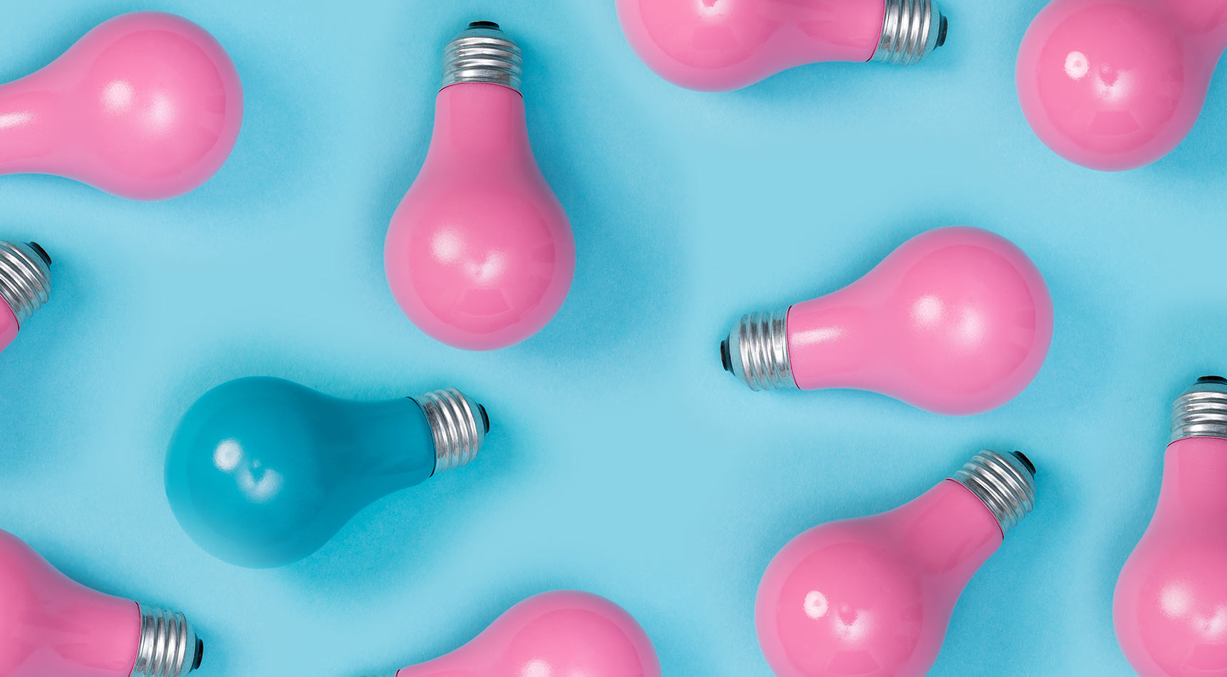 pink and blue lightbulbs | graphic designer brisbane imagery