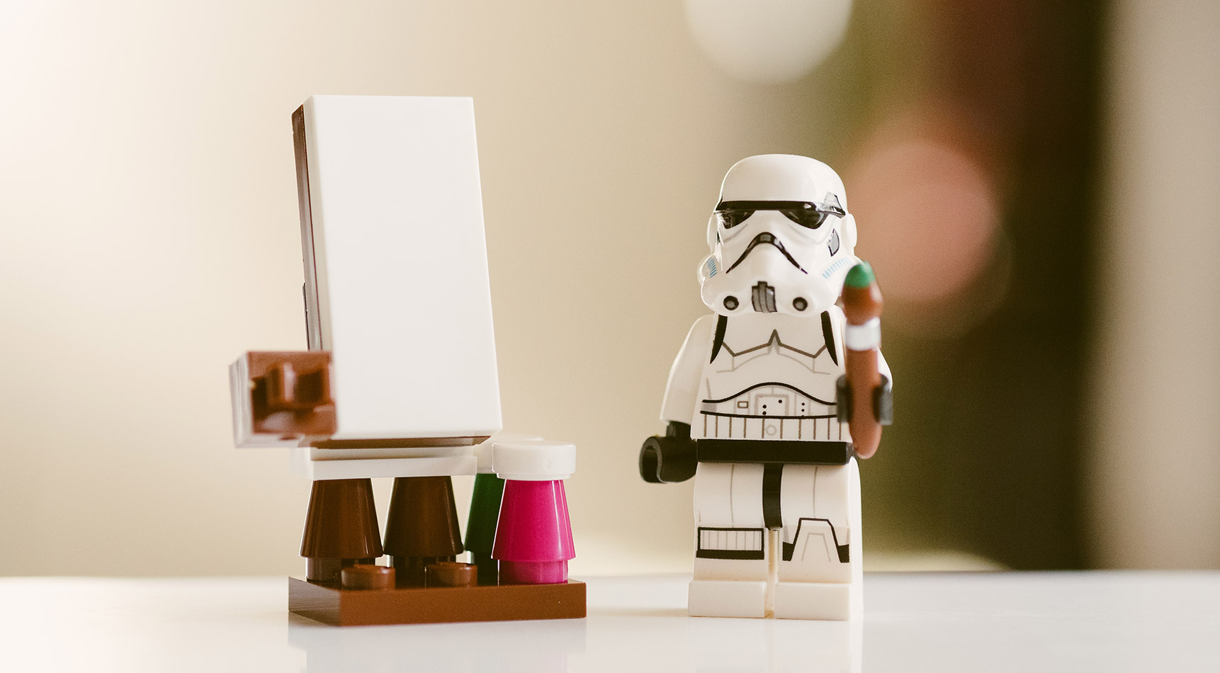 Storm trooper painting on an easel | graphic designer brisbane